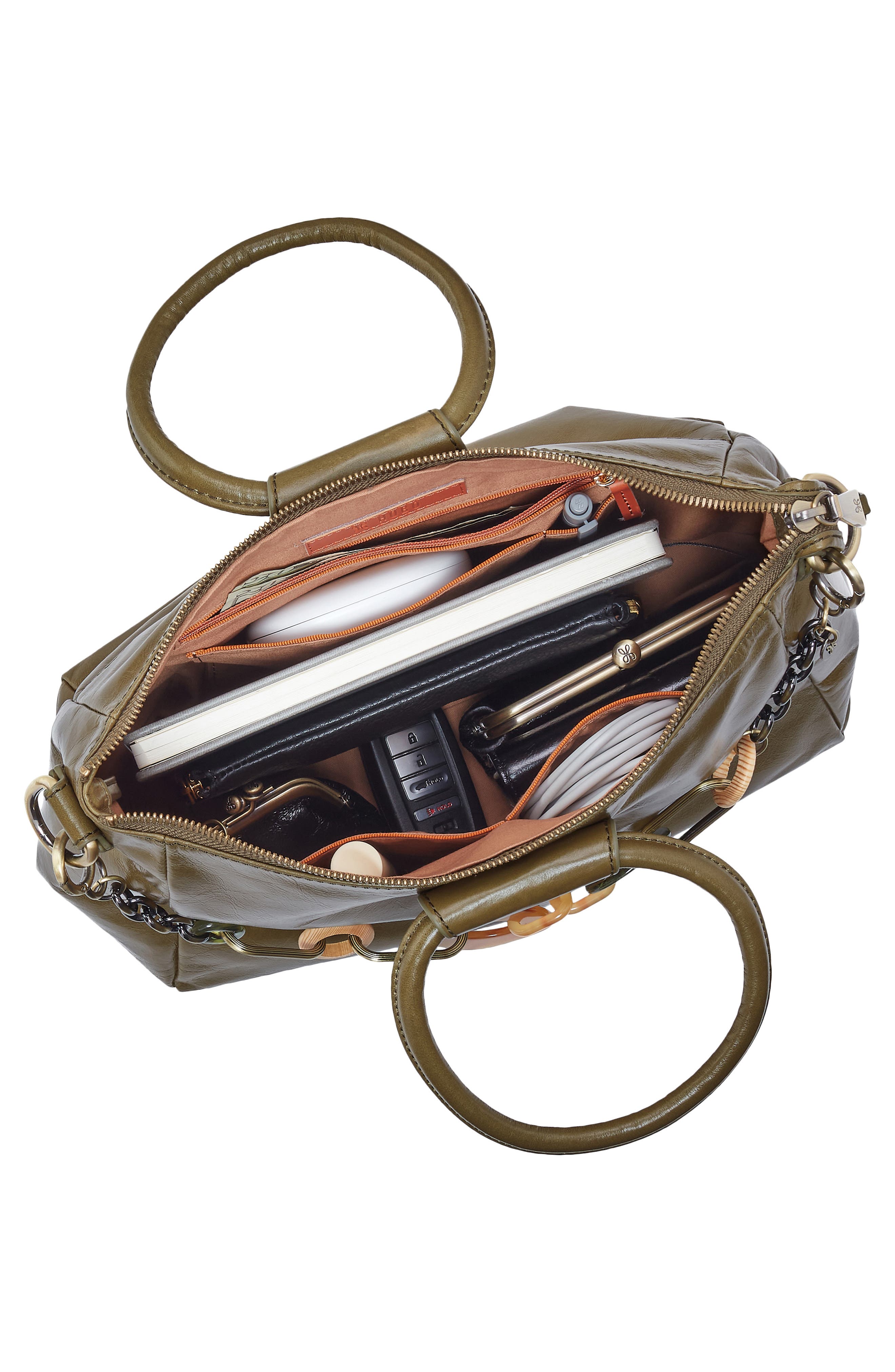 HOBO Medium Sheila Leather Satchel, Alternate, color, Olive Veil