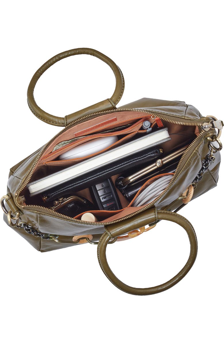 HOBO Medium Sheila Leather Satchel, Alternate, color, Olive Veil