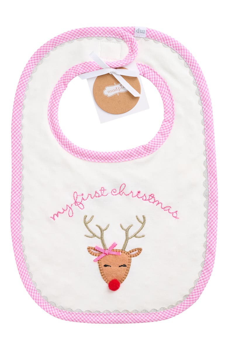 Mud Pie My First Christmas Bib, Alternate, color, Pink