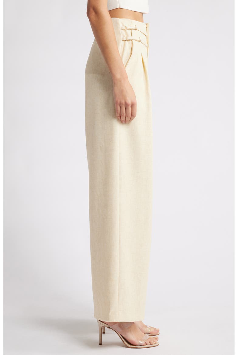 Pleat Front Wide Leg Pants, Alternate, color, BUTTERSCOTCH