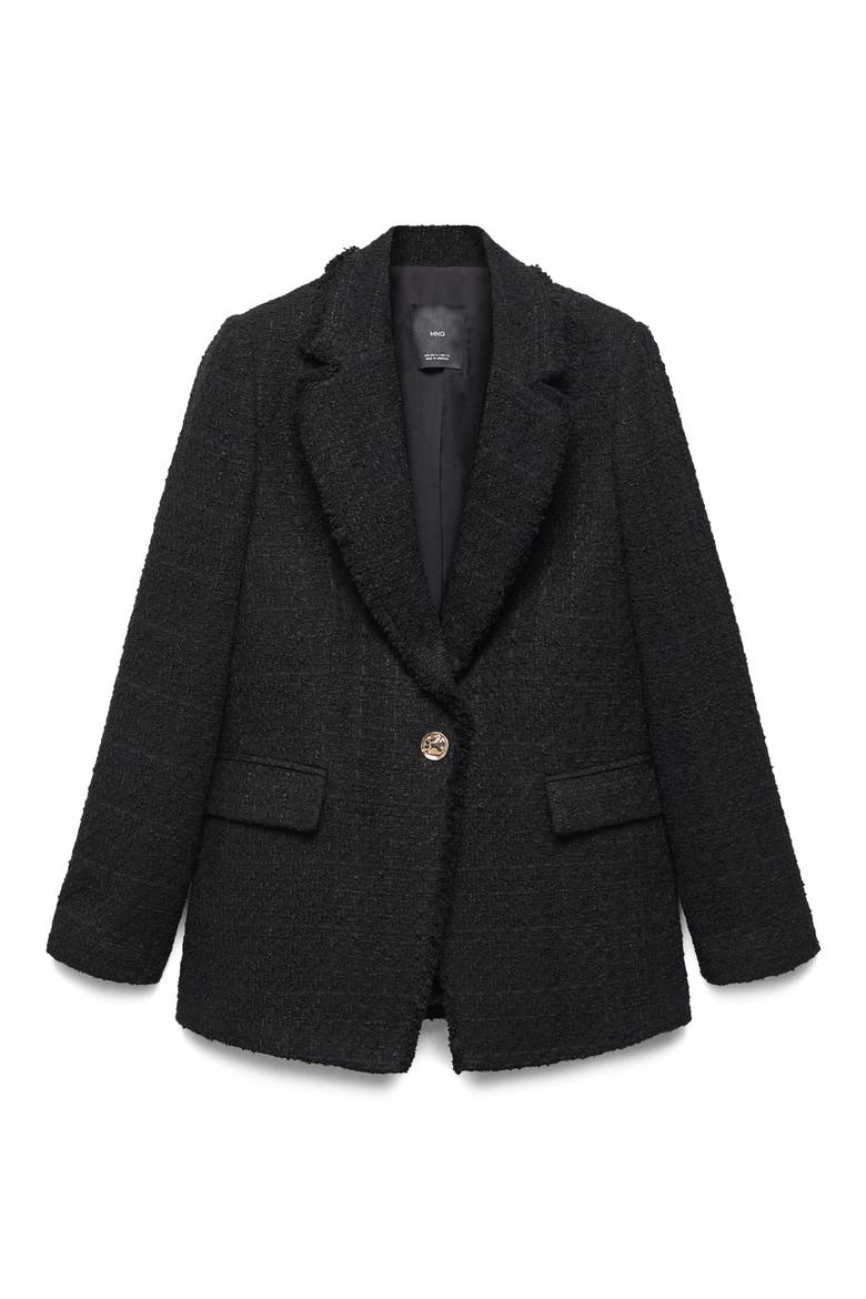 Tweed Blazer, Alternate, color, BLACK