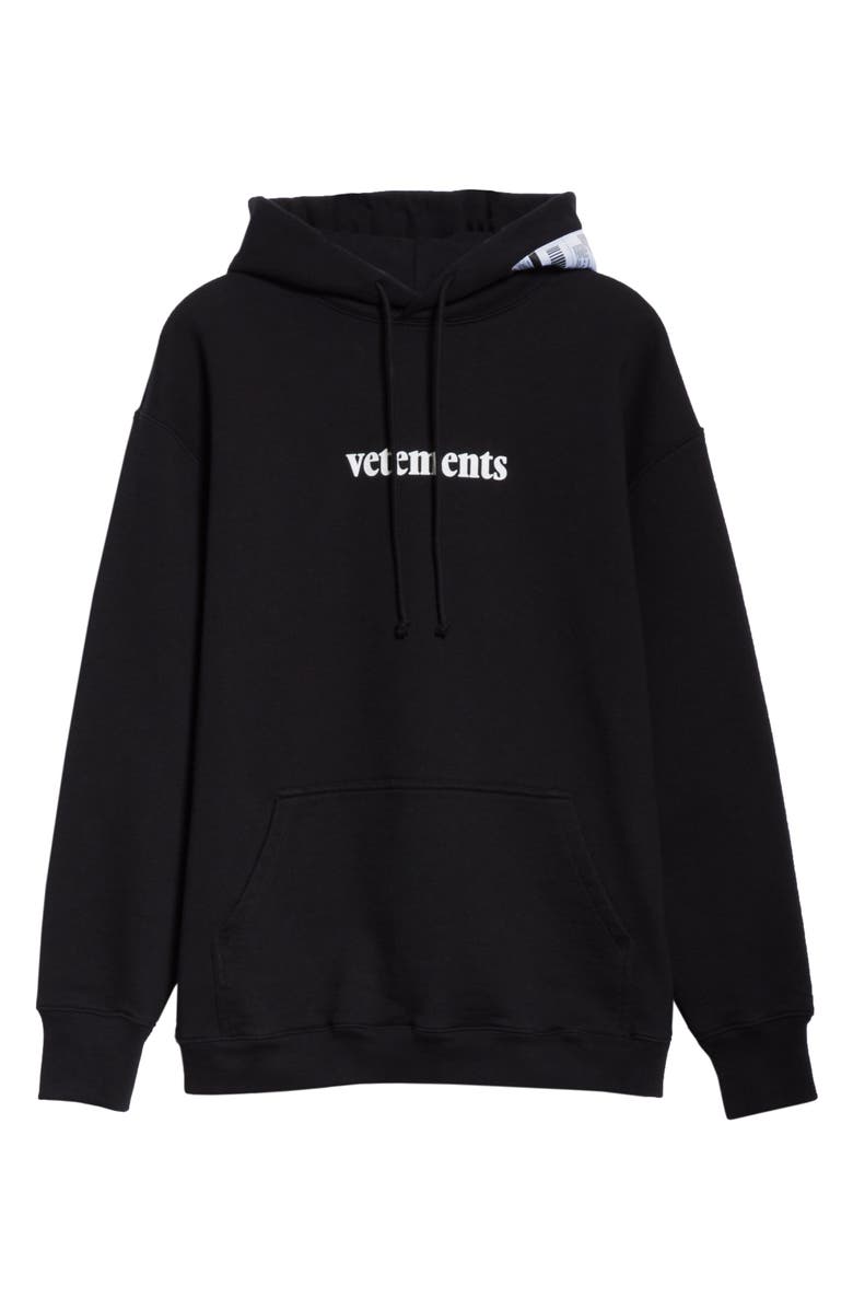 VETEMENTS Logo Shipping Label Graphic Hoodie, Alternate, color, 