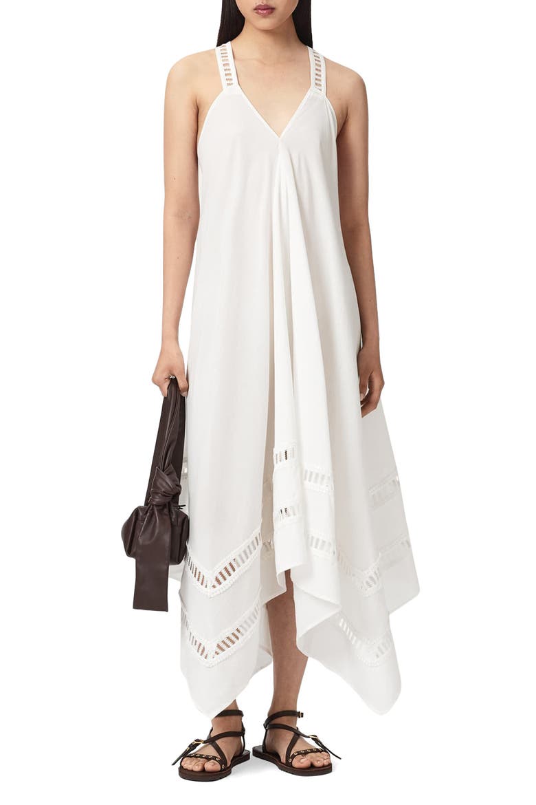 Lil Handkerchief Hem Cotton Dress, Main, color, WHITE