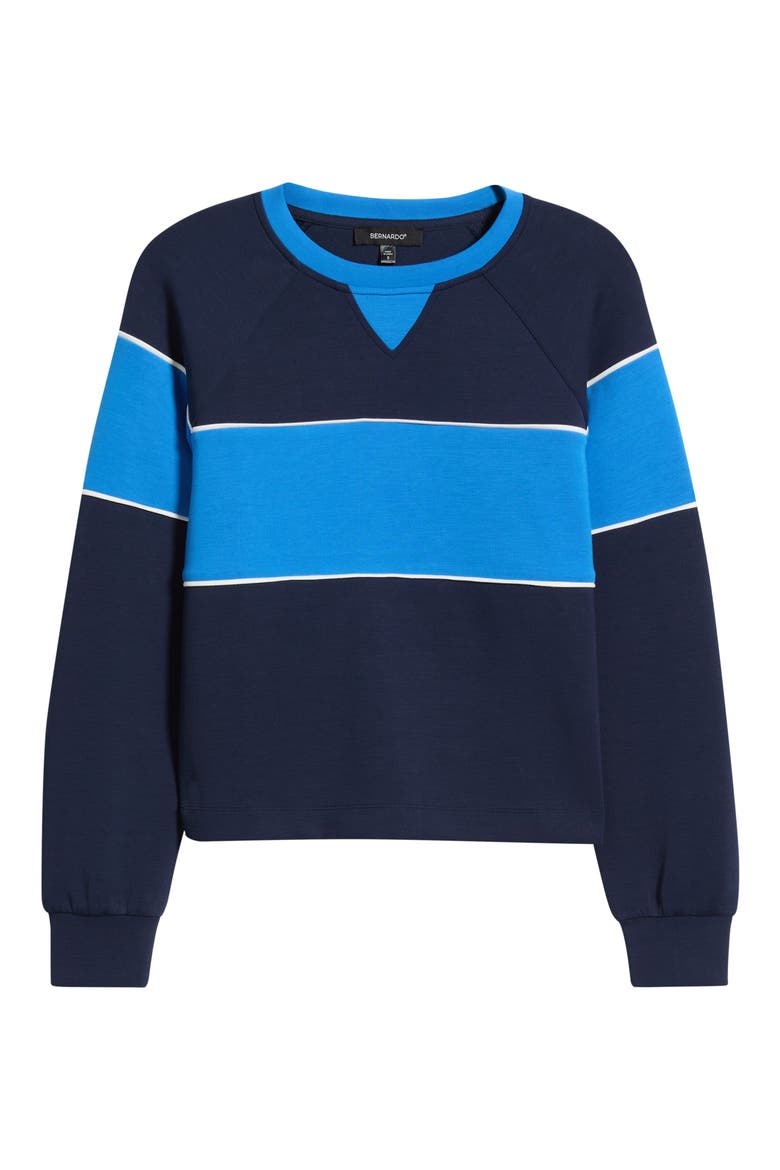 Colorblock Crewneck Sweatshirt, Alternate, color, EVENING BLUE/ PALACE BLUE