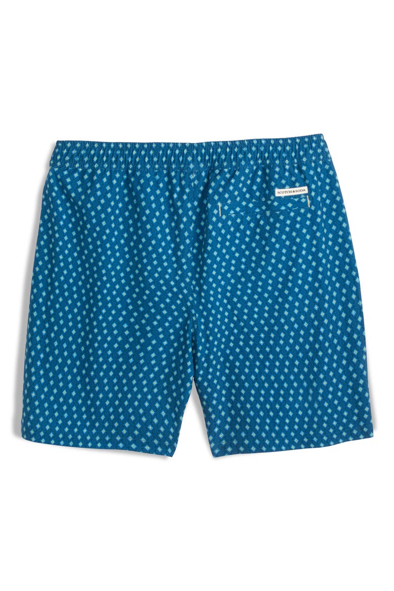 Geometric Volley Swim Trunks, Alternate, color, LEGION BLUE