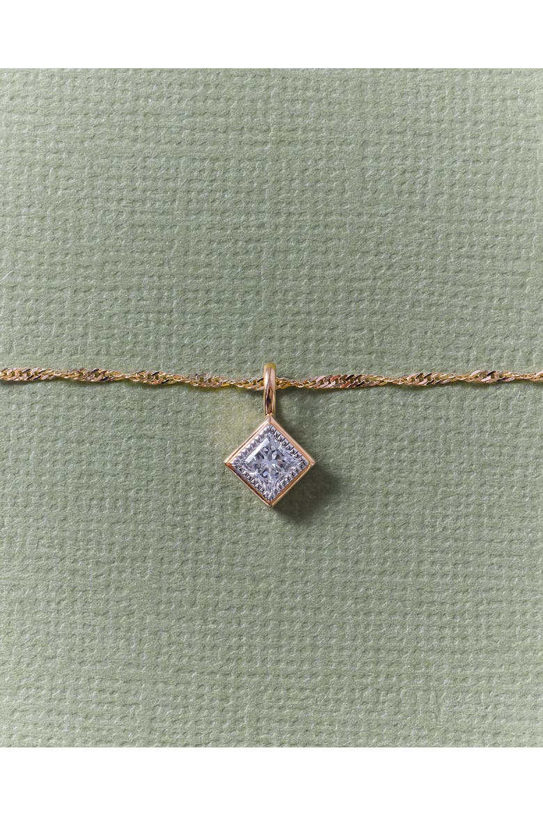 Princess Cut Diamond Necklace, Alternate, color, Princess