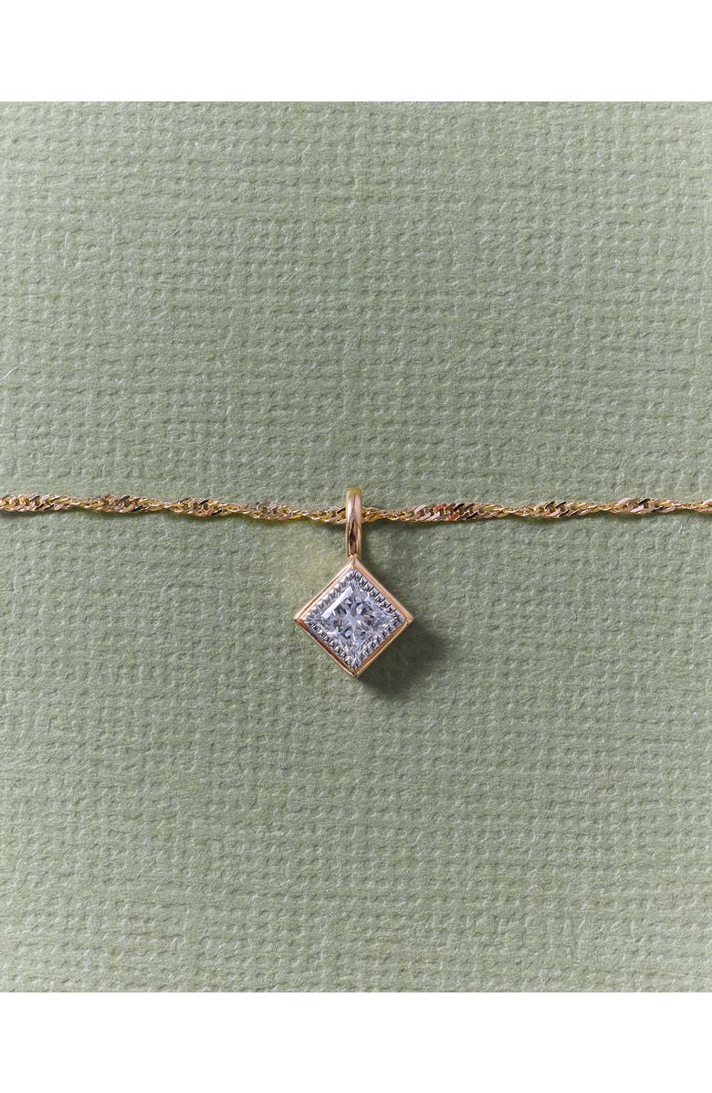 Edge of Ember Princess Cut Diamond Necklace, Alternate, color, Princess