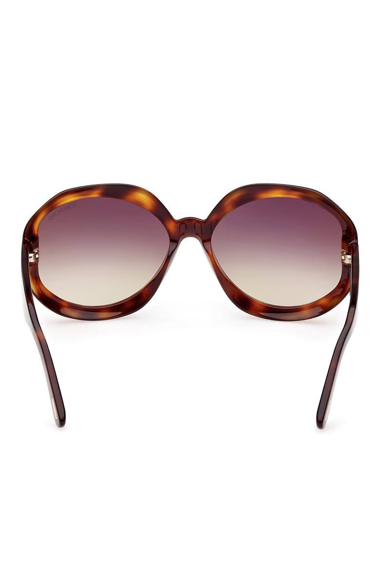 Georgia-02 62mm Gradient Oversize Round Sunglasses, Alternate, color, DARK HAVANA / GRADIENT SMOKE