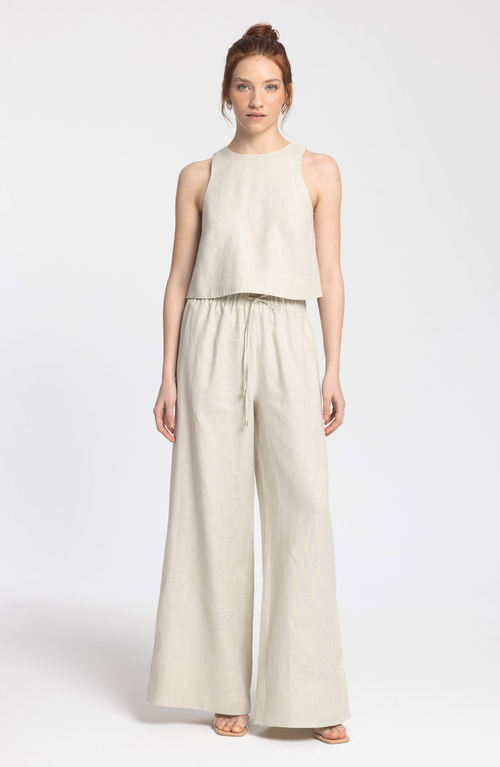 Monlicia Ciel Linen Pant In Gray