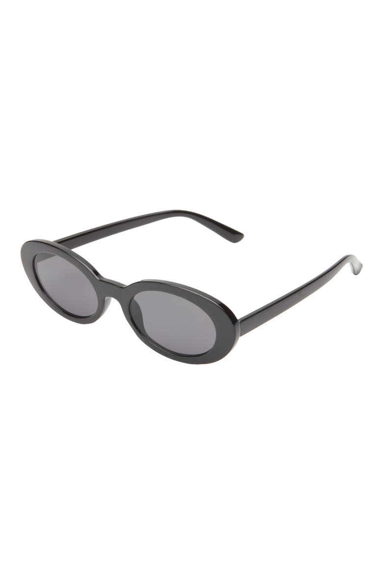 50mm Round Sunglasses, Alternate, color, BLACK