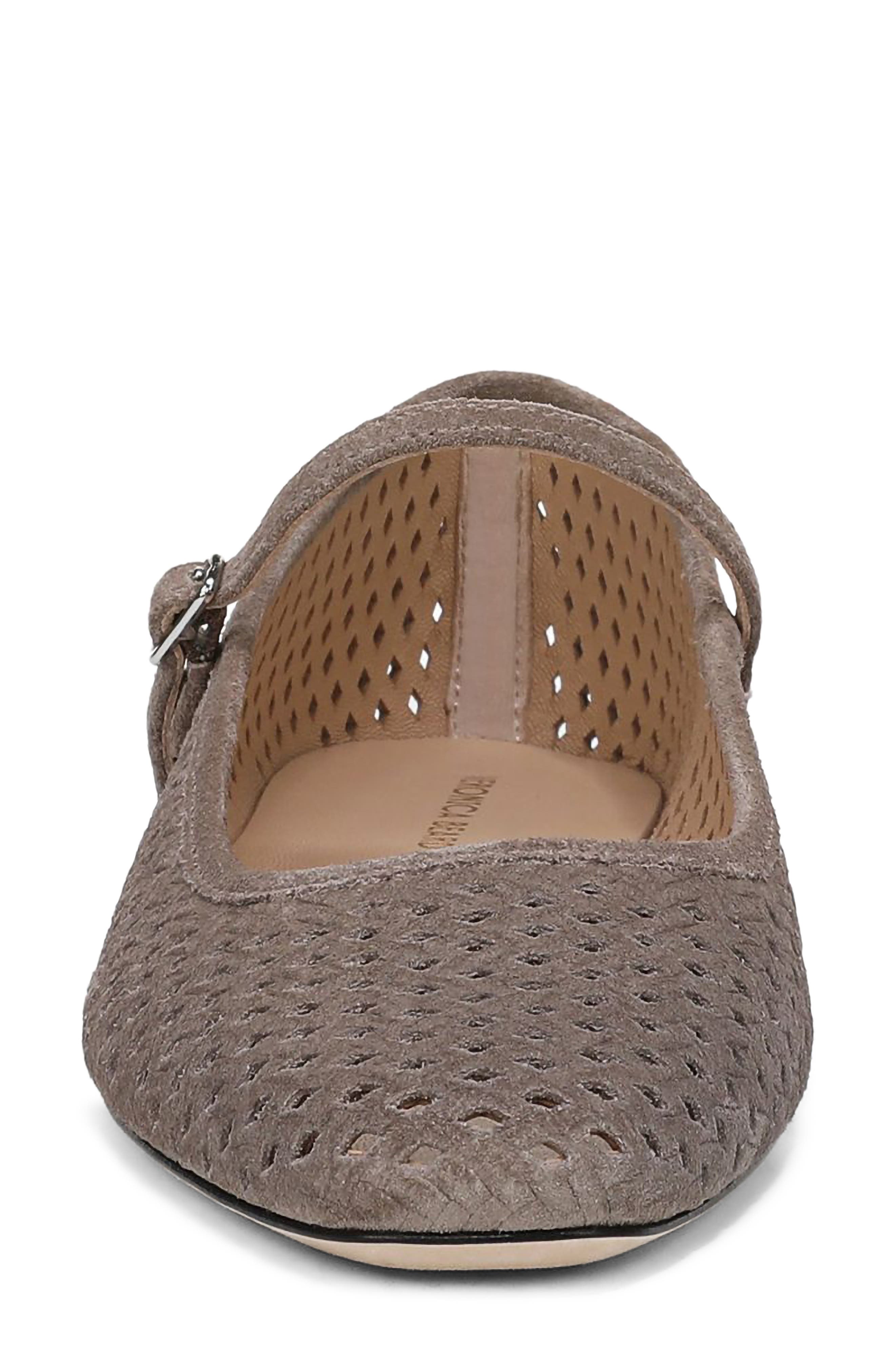 Ellie Perforated Mary Jane Ballet Flat, Alternate, color, BARK SUEDE