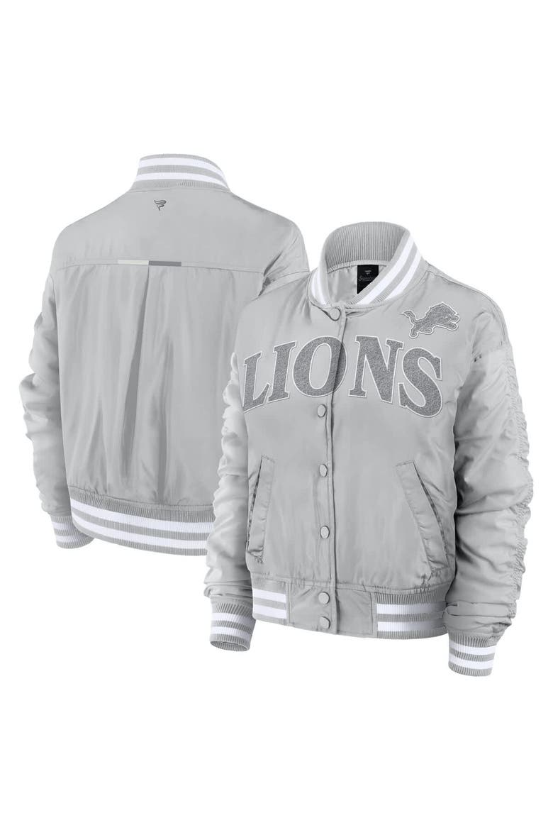 Women's Fanatics  Gray Detroit Lions Elements Wave Full-Snap Jacket, Main, color, Gray