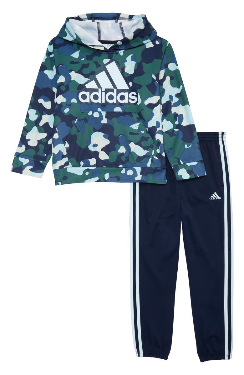 adidas Kids' Camo Hooded Pullover & Joggers Set, Main, color, 