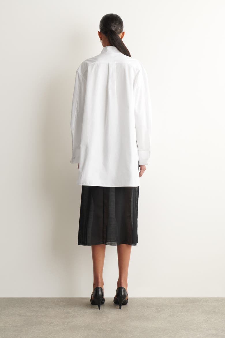 Wing-Collar Cotton Tuxedo Shirt, Alternate, color, WHITE