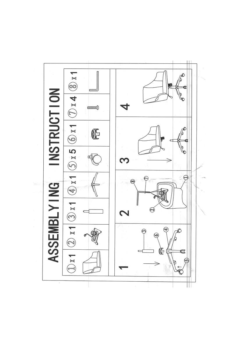 Elama 2 Piece Adjustable Faux Leather Rolling Office Chair, Alternate, color, Black