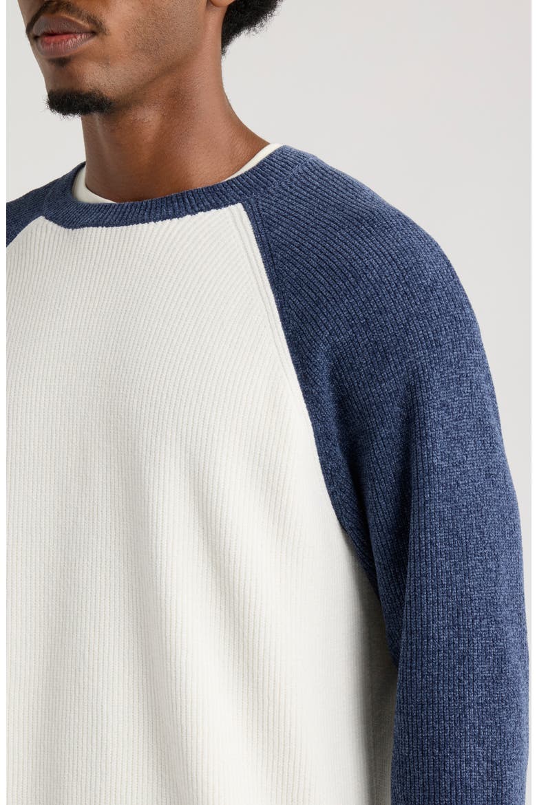 Baseball Chenille Sweater, Alternate, color, IVORY EGRET