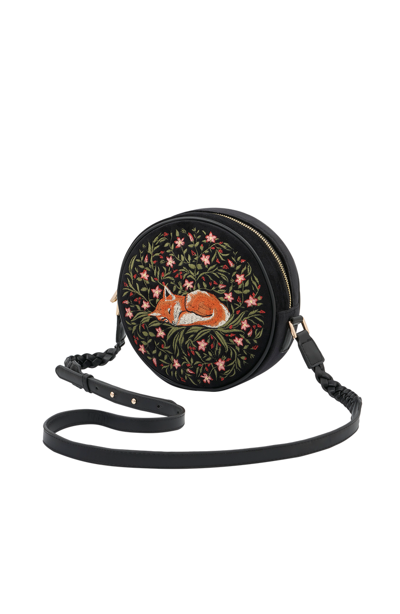 Fable England Sleepy Fox Circle Bag, Alternate, color, Black