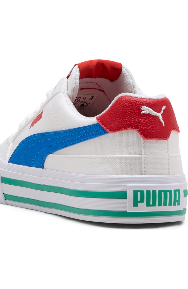 PUMA Kids' Court Classic Vulc Sneaker, Alternate, color, Puma White/ Racing Blue