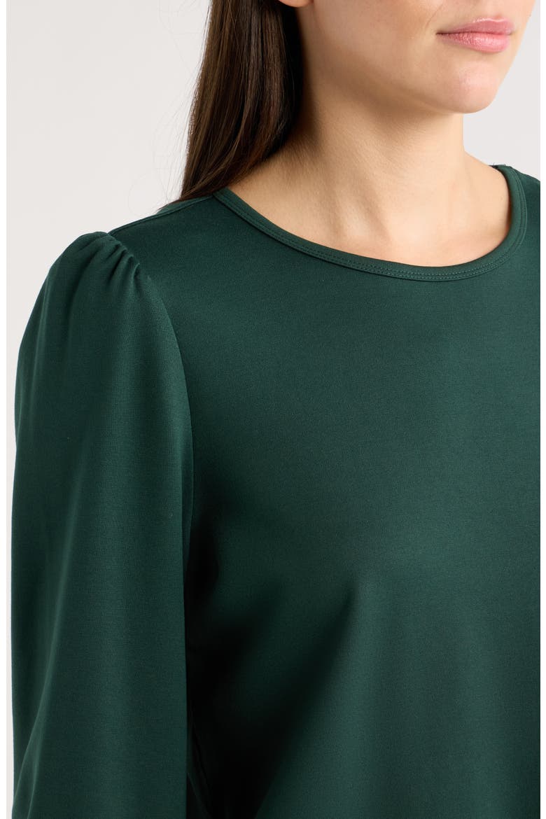 Long-Sleeve Puff Shoulder T-Shirt, Alternate, color, PINE FOREST