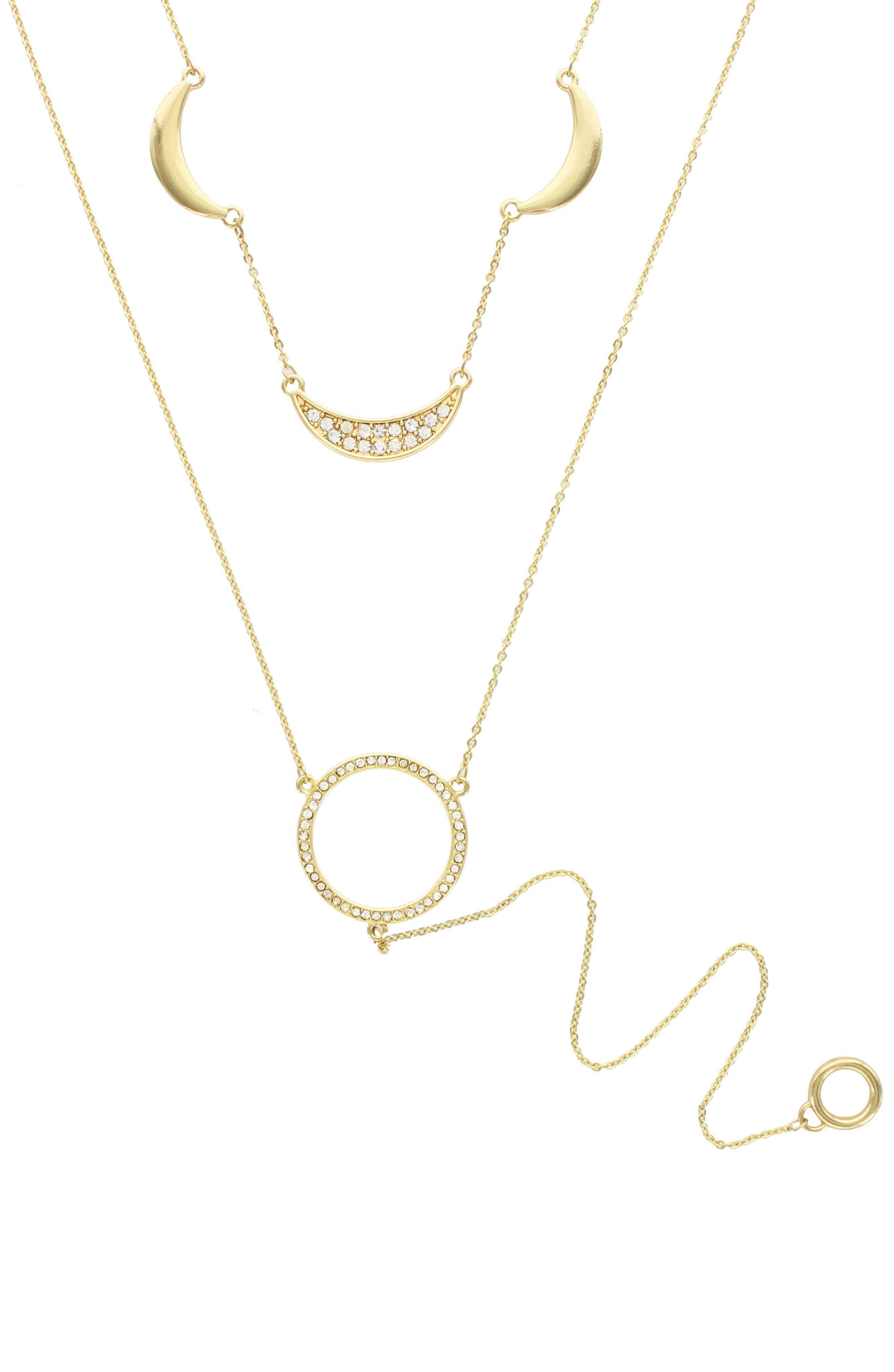 OLIVIA WELLES Meira Crystal Layered Necklace