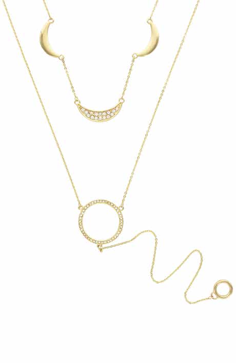 OLIVIA WELLES Meira Crystal Layered Necklace