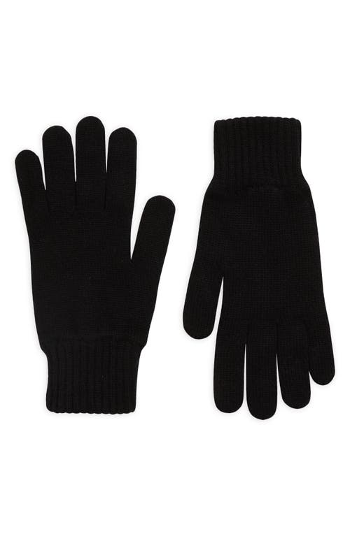Johnstons Of Elgin Cashmere Jersey Gloves In Black