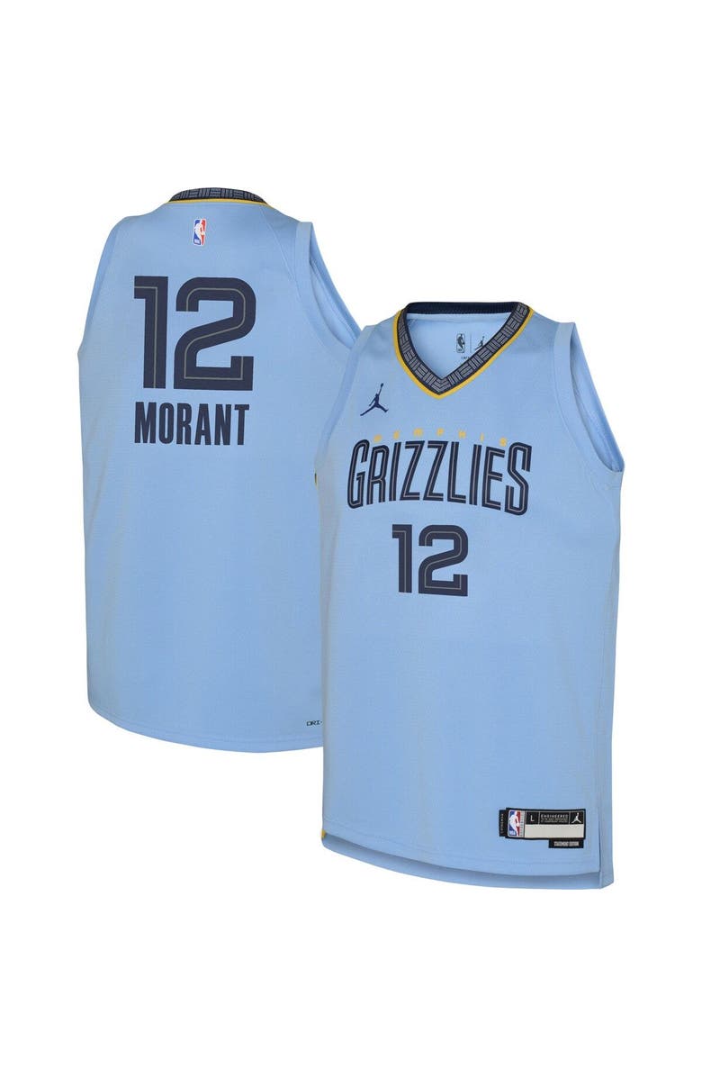 Jordan Brand Youth Jordan Brand Ja Morant Light Blue Memphis Grizzlies Swingman Jersey - Statement Edition, Main, color, Blue