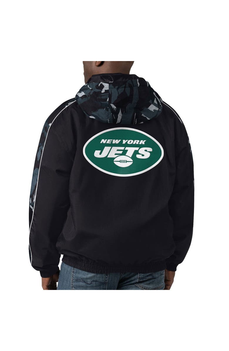 STARTER Men's Starter Black New York Jets Thursday Night Gridiron Full-Zip Hoodie, Alternate, color,
