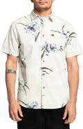 Quiksilver Apero Floral Short Sleeve Stretch Cotton Button-Up Shirt
