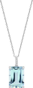 EFFY Blue Topaz & White Sapphire Pendant Necklace