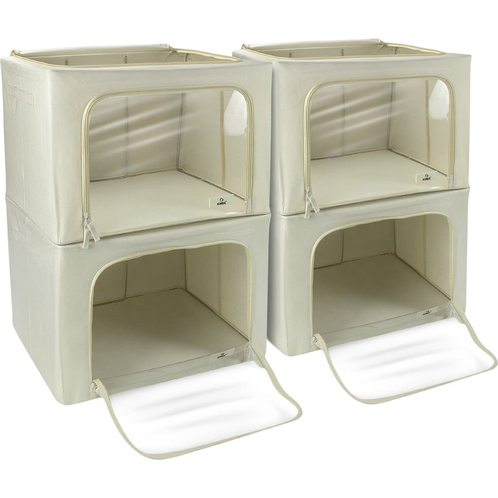 SORBUS 4-Pack Foldable Storage Boxes in Beige at Nordstrom Rack