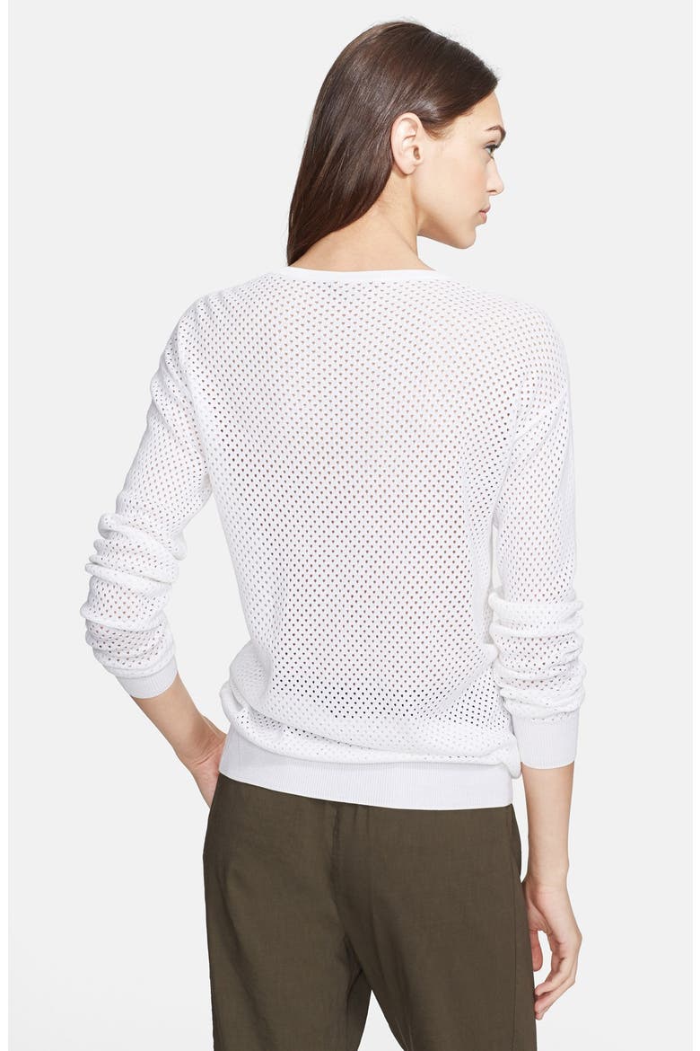 'Dreamerly C.' Cotton & Silk Sweater, Alternate, color, WHITE