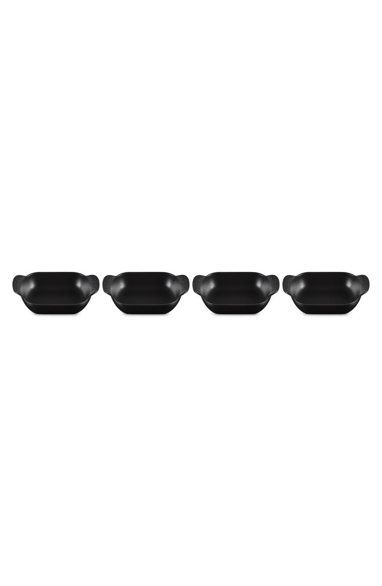 Le Creuset Gourmand Set of 4 1/3-Quart Enamel Cast Iron Rectangular Baker, Alternate, color, Matte Black