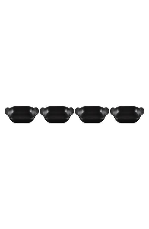 Le Creuset Gourmand Set Of 4 1/3-quart Enamel Cast Iron Rectangular Baker In Matte Black