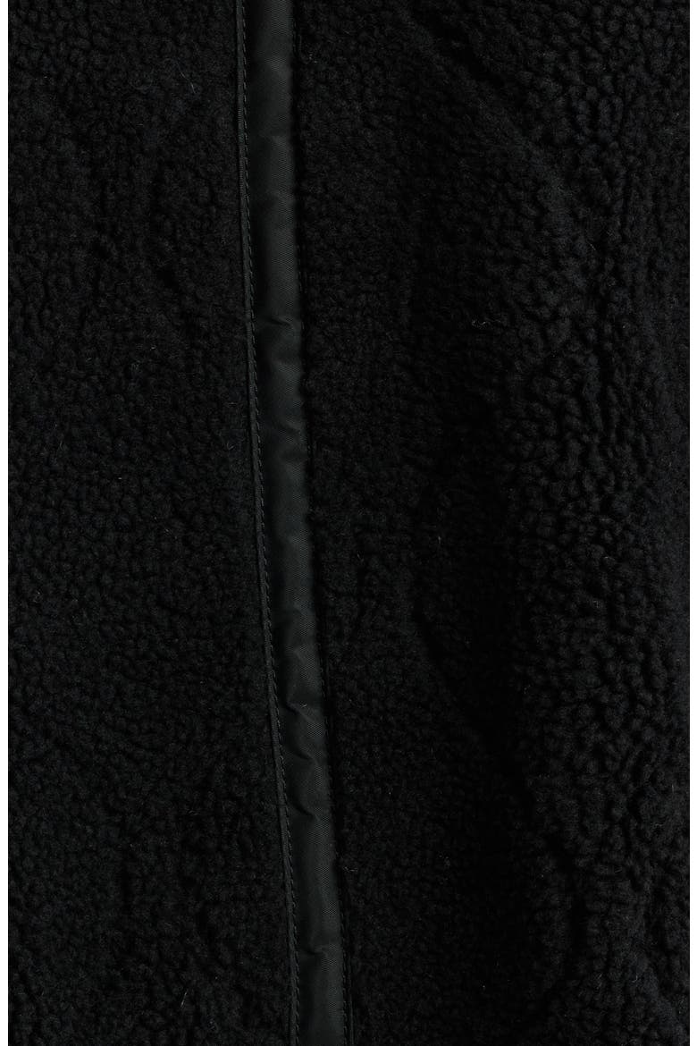 Quilted Fleece Hooded Flight Jacket, Alternate, color, BLACK