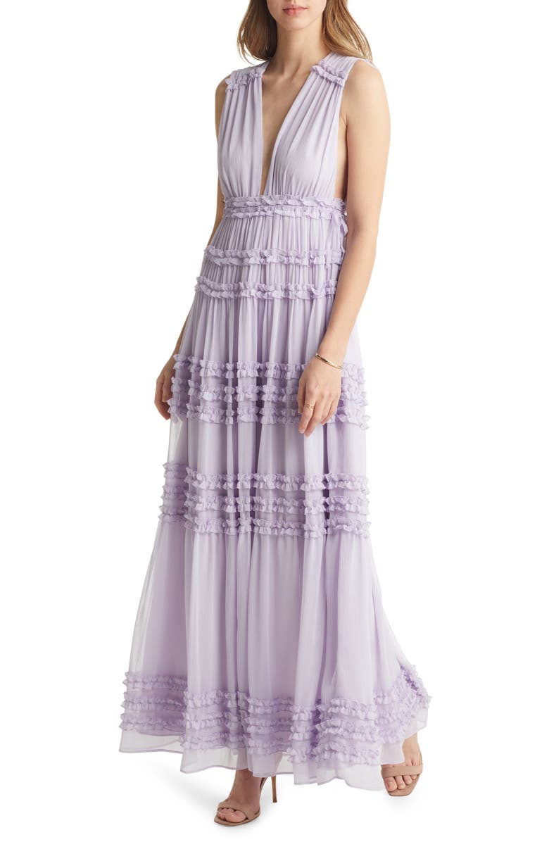 VICI Collection Ruffle Chiffon Maxi Dress, Main, color,