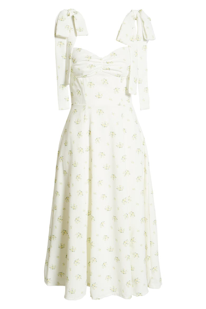 Alicia Floral Midi Dress, Alternate, color, IVORY FLORAL