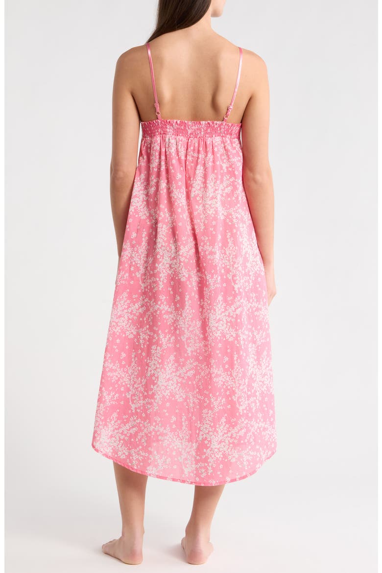 Cheri Blossom Lace Trim Cotton Nightgown, Alternate, color, PINK LEMONADE