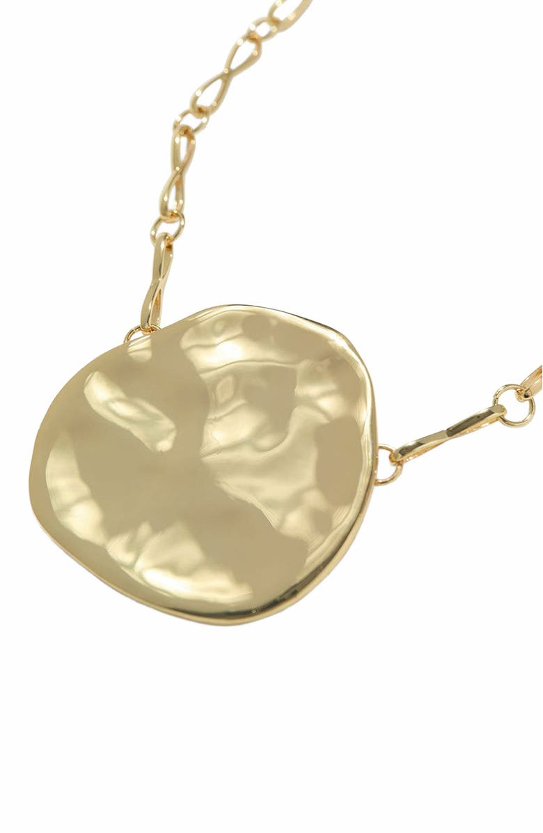 WeWoreWhat Hammered Plate Necklace, Alternate, color, Gold