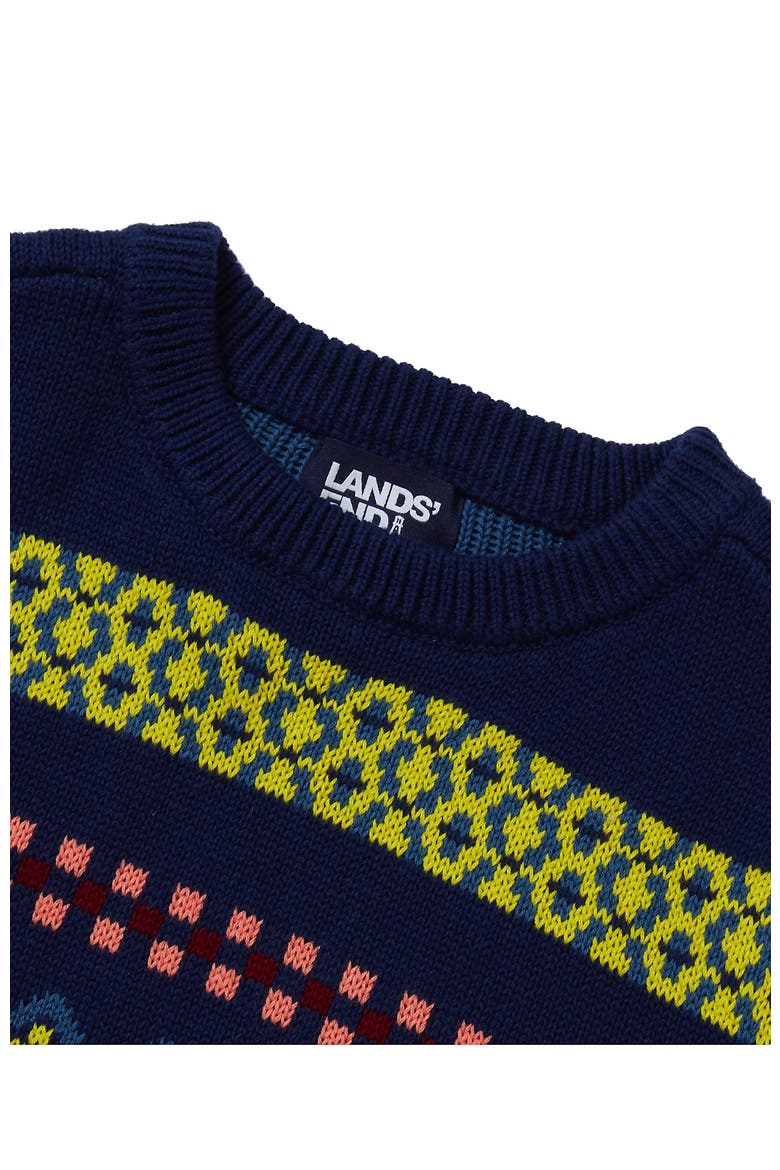 Boys Intarsia Holiday Crewneck, Alternate, color, Dark Navy Multi Fairisle