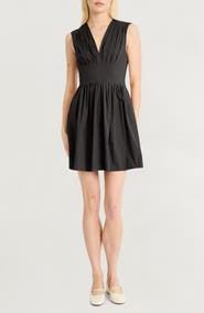 Luxely V-Neck Pleated Minidress