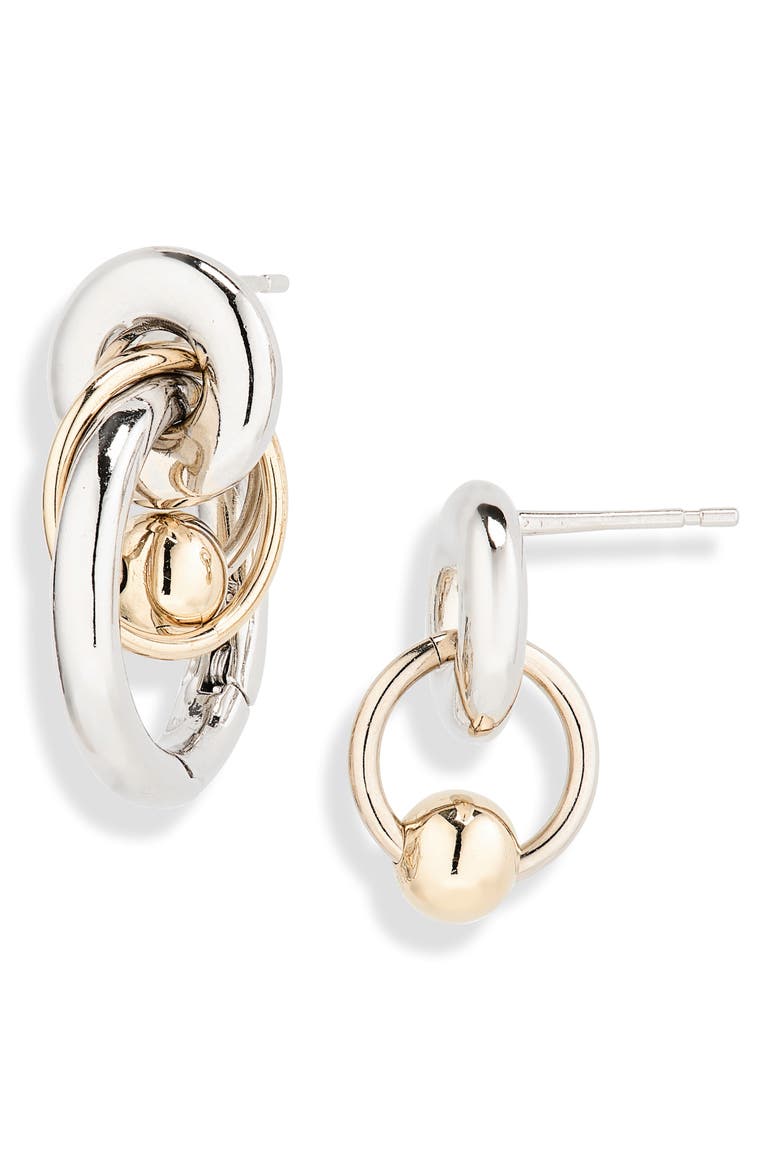 Isla Mismatched Earrings, Main, color, GOLD N PALLADIUM