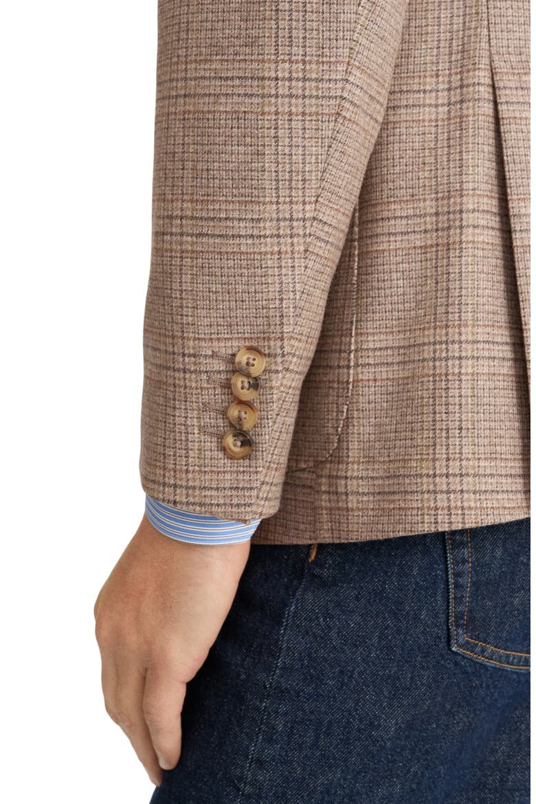 Lana Tech Check Flannel Sport Coat, Alternate, color, LIGHT BEIGE