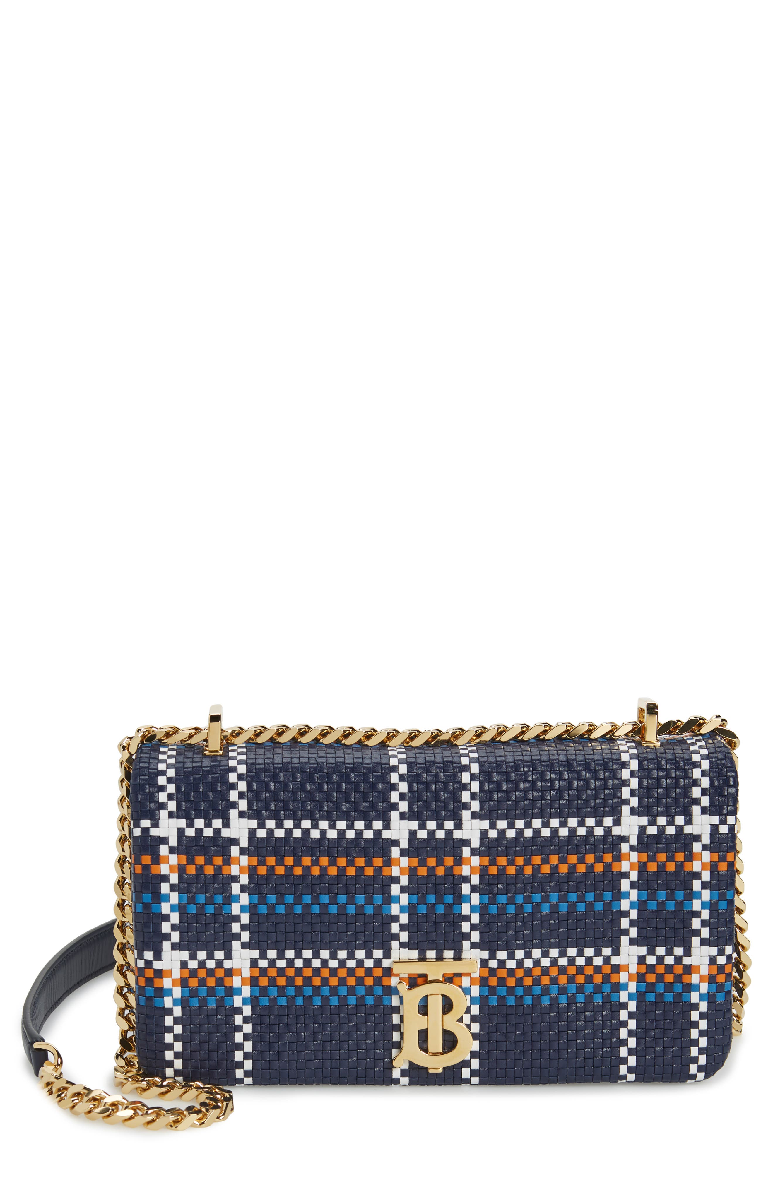 Burberry Small Lola Latticed Leather Bag, Main, color, 