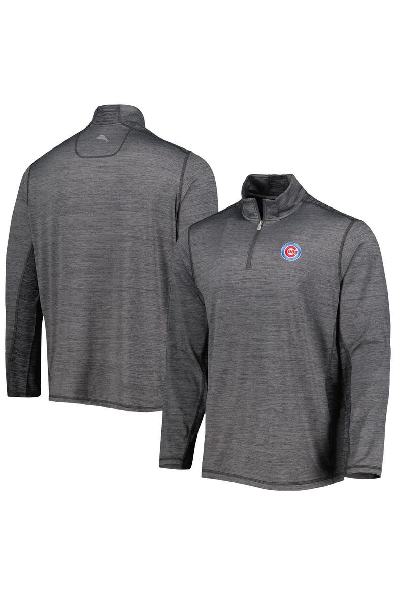 Men's Tommy Bahama Charcoal Chicago Cubs Delray IslandZone Half-Zip Top, Main, color, Charcoal