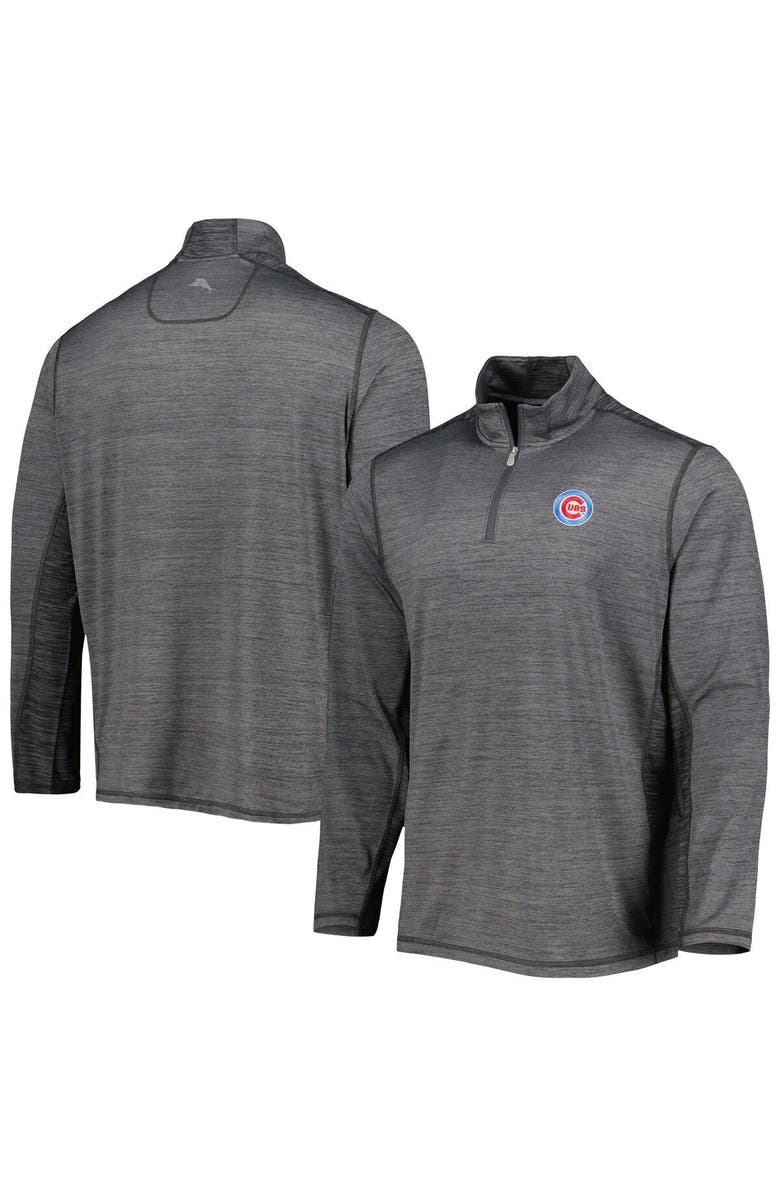 Tommy Bahama Men's Tommy Bahama Charcoal Chicago Cubs Delray IslandZone Half-Zip Top, Main, color, Charcoal