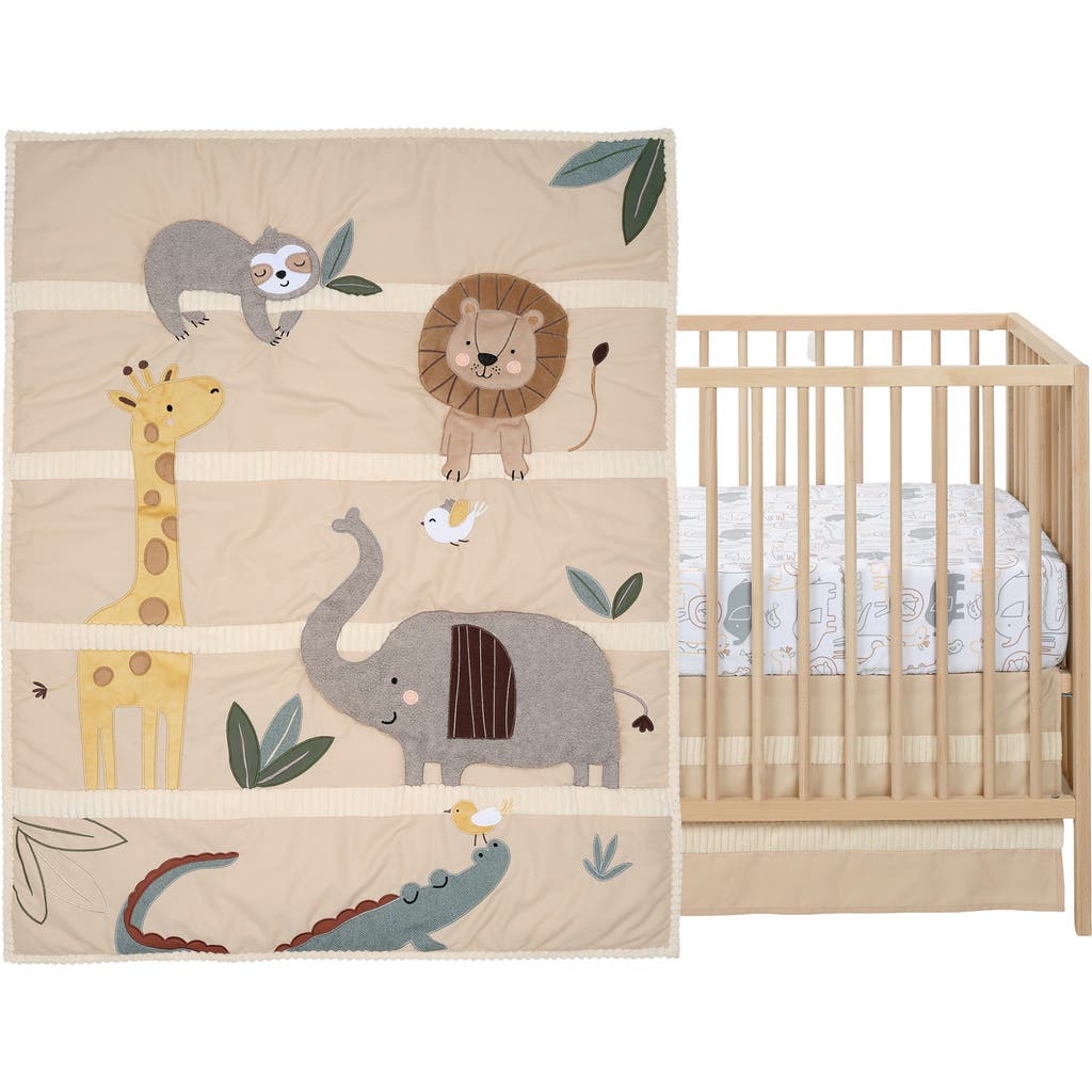 Lambs & Ivy Jungle Story 3-piece Infant Safari Baby Crib Bedding Set In Multi