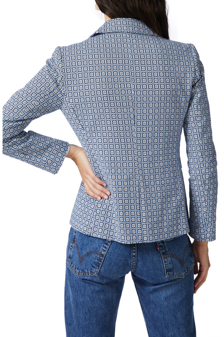 Tile Floral One-Button Blazer, Alternate, color, SEA SPRAY