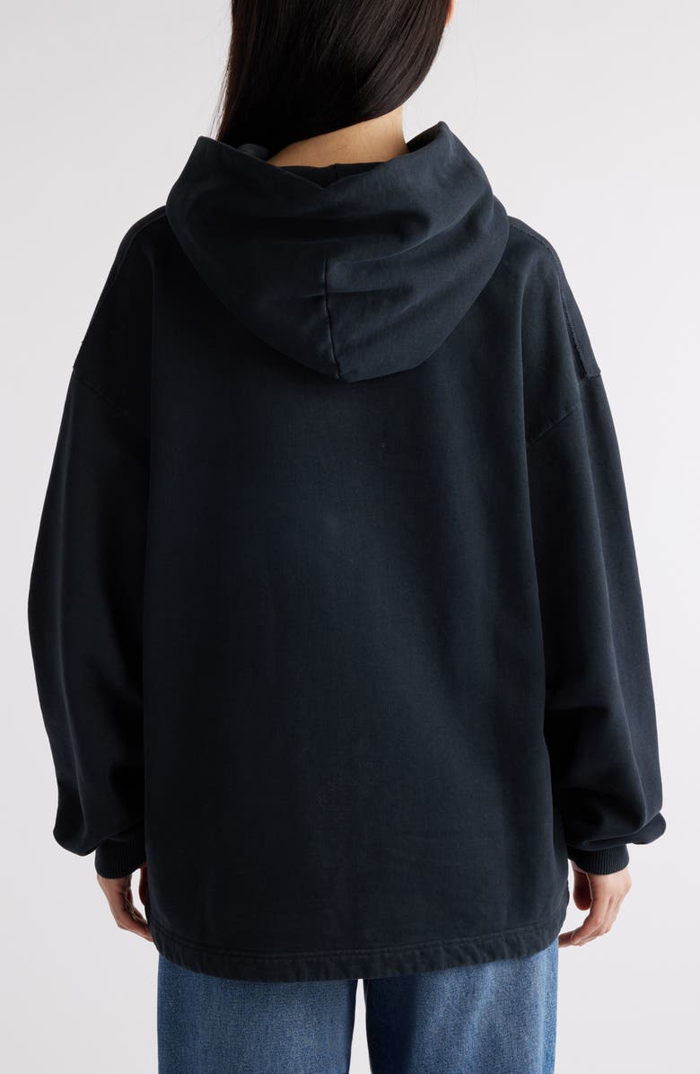 Acne Studios Fikka U Stamp Organic Cotton Hoodie, Alternate, color, Black