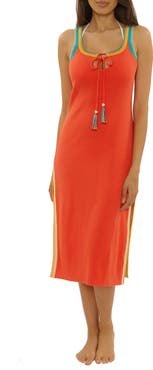 Lucky Brand Avila Rib Cover-Up Midi Dress